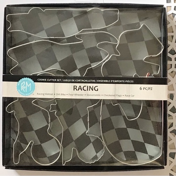 R & M International Tinplated Steel 6-Piece Racing Cookie Cutter Baking Set - Picture 6 of 7